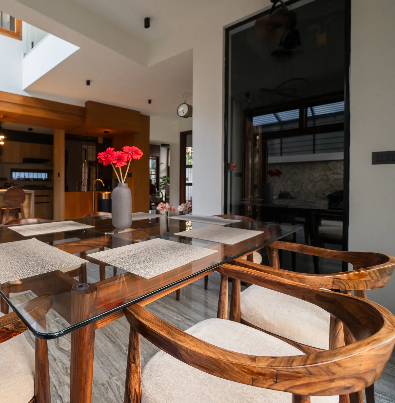 The dining table, set for the everyday